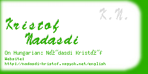 kristof nadasdi business card